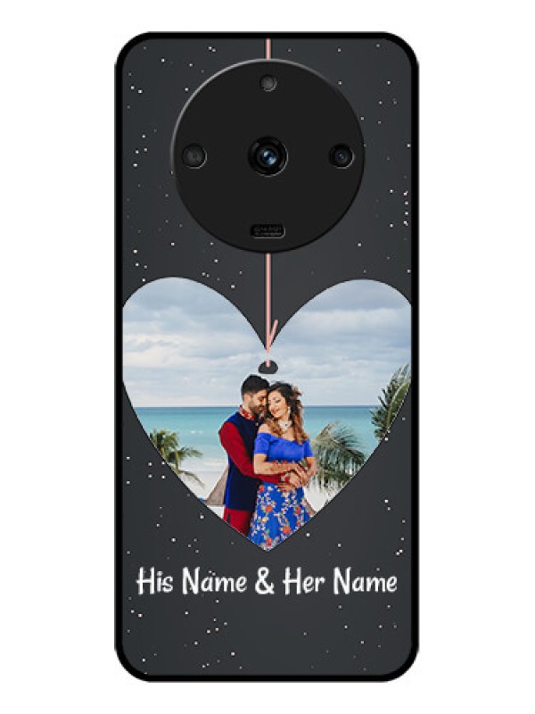 Custom Realme Narzo 60 5G Custom Glass Phone Case - Hanging Heart Design