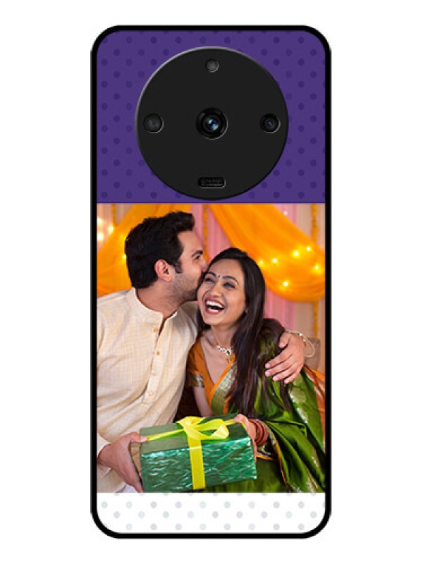 Custom Realme Narzo 60 5G Personalized Glass Phone Case - Violet Pattern Design