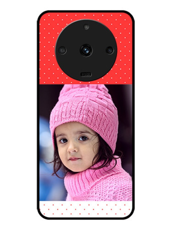 Custom Realme Narzo 60 5G Photo Printing on Glass Case - Red Pattern Design