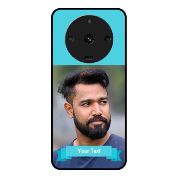 Realme Narzo 60 5G Personalized Glass Phone Case - Simple Blue Color Design Realme Narzo 60 5G Personalized Glass Phone Case - Simple Blue Color Design