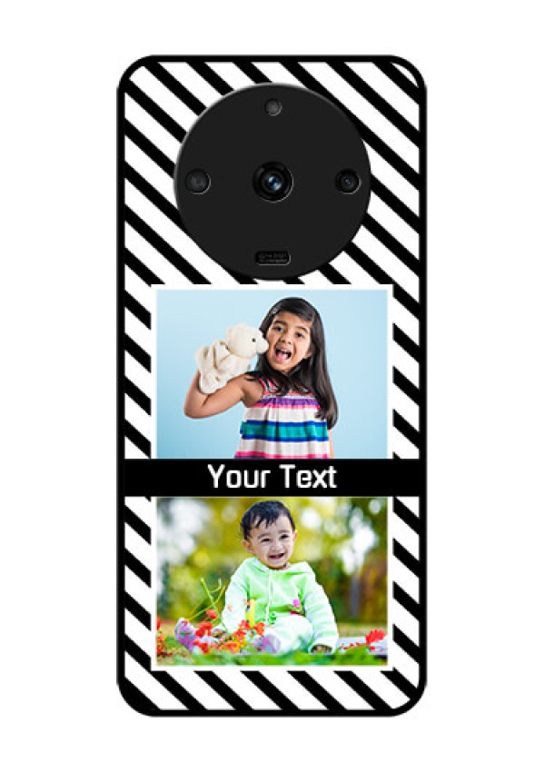 Realme Narzo 60 5G Photo Printing on Glass Case - Black And White Stripes Design