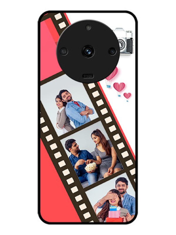 Custom Realme Narzo 60 5G Personalized Glass Phone Case - 3 Image Holder with Film Reel