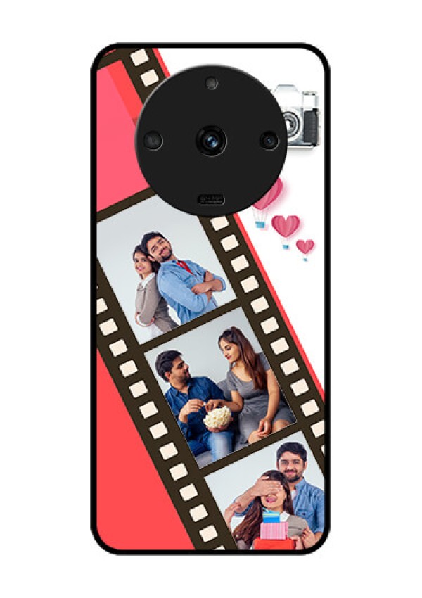 Realme Narzo 60 5G Personalized Glass Phone Case - 3 Image Holder with Film Reel