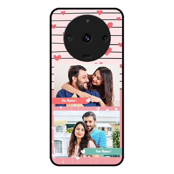 Realme Narzo 60 5G Custom Glass Mobile Case - Photo with Heart Design Realme Narzo 60 5G Custom Glass Mobile Case - Photo with Heart Design