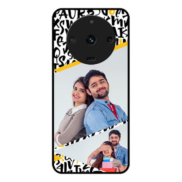 Realme Narzo 60 5G Custom Glass Mobile Case - Letters Pattern Design