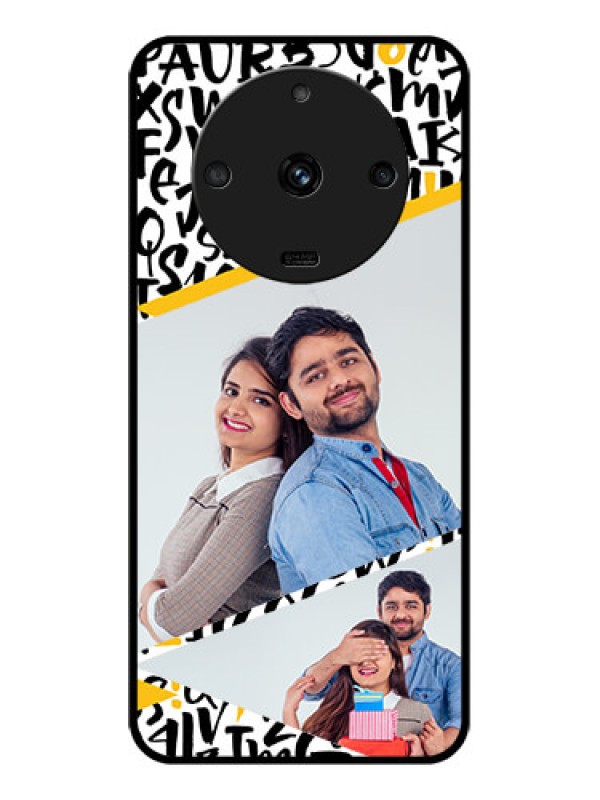 Custom Realme Narzo 60 5G Custom Glass Mobile Case - Letters Pattern Design