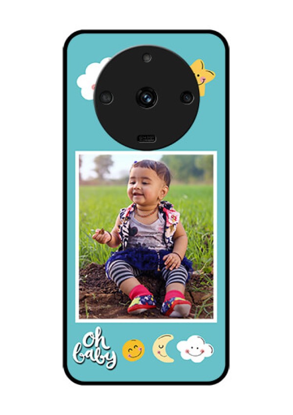 Realme Narzo 60 5G Personalized Glass Phone Case - Smiley Kids Stars Design