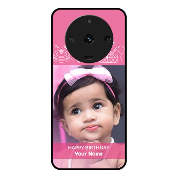 Realme Narzo 60 5G Photo Printing on Glass Case - with Birthday Line Art Design Realme Narzo 60 5G Photo Printing on Glass Case - with Birthday Line Art Design