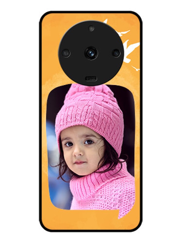 Custom Realme Narzo 60 5G Personalized Glass Phone Case - Water Color Design with Bird Icons