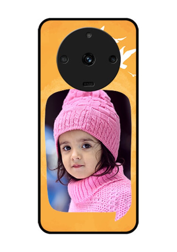 Realme Narzo 60 5G Personalized Glass Phone Case - Water Color Design with Bird Icons