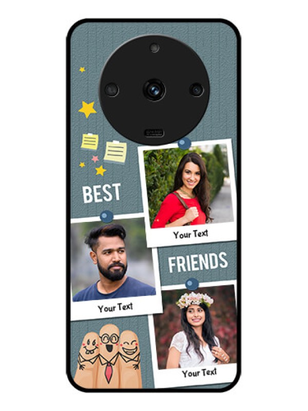 Custom Realme Narzo 60 5G Personalized Glass Phone Case - Sticky Frames and Friendship Design