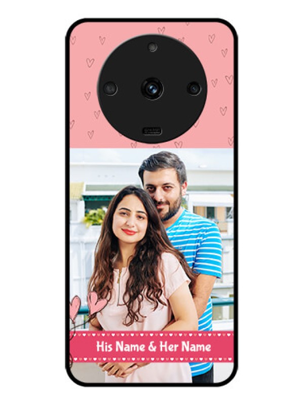 Custom Realme Narzo 60 5G Personalized Glass Phone Case - Love Design Peach Color