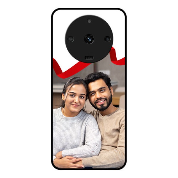 Realme Narzo 60 5G Photo Printing on Glass Case - Red Ribbon Frame Design