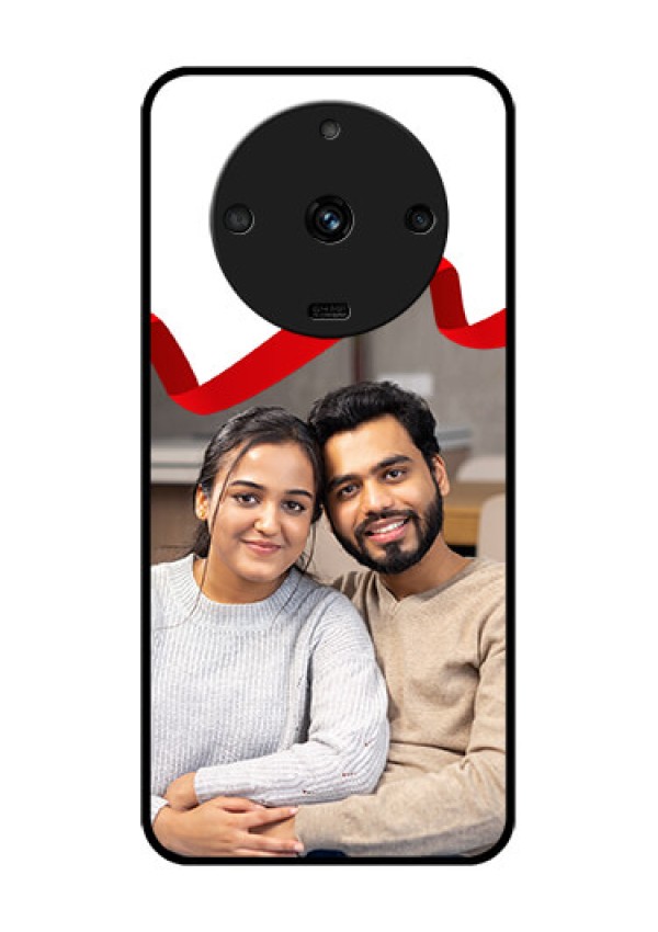 Realme Narzo 60 5G Photo Printing on Glass Case - Red Ribbon Frame Design