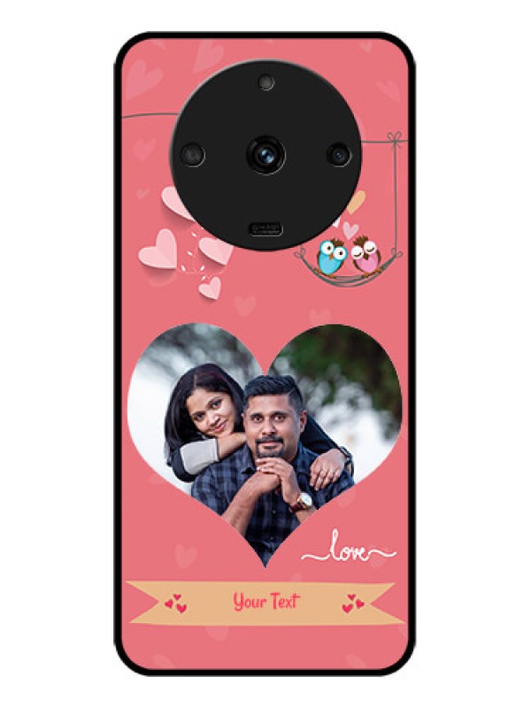 Custom Realme Narzo 60 5G Personalized Glass Phone Case - Peach Color Love Design