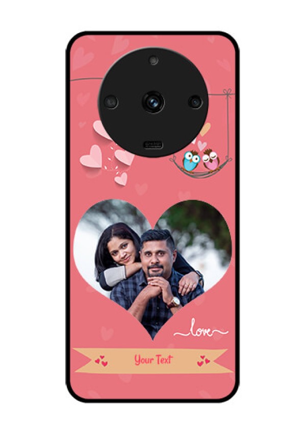 Realme Narzo 60 5G Personalized Glass Phone Case - Peach Color Love Design