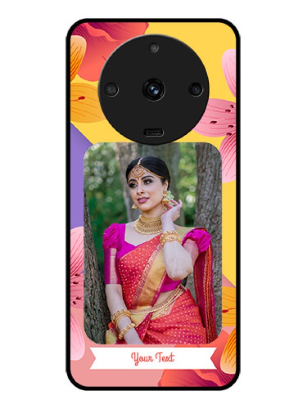 Custom Realme Narzo 60 5G Custom Glass Mobile Case - 3 Image With Vintage Floral Design