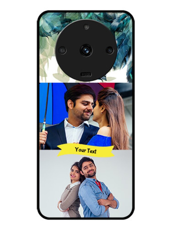 Custom Realme Narzo 60 5G Personalized Glass Phone Case - Image with Boho Peacock Feather Design