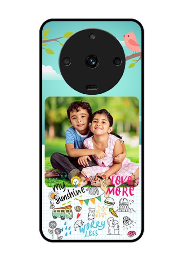 Realme Narzo 60 5G Photo Printing on Glass Case - Doodle love Design