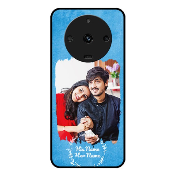 Narzo 60 5G Custom Glass Phone Case - Blue Color Vintage Design Narzo 60 5G Custom Glass Phone Case - Blue Color Vintage Design