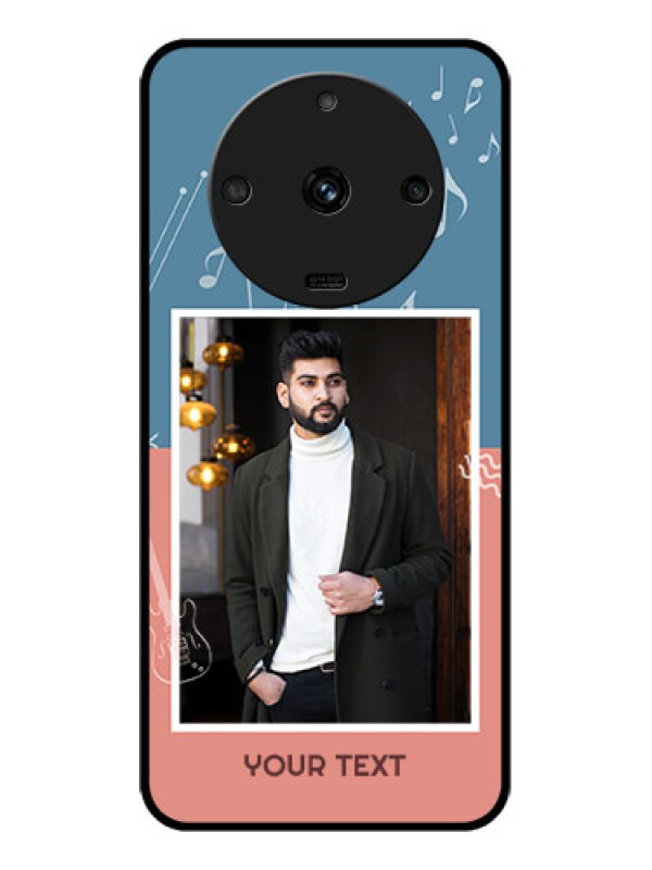 Custom Realme Narzo 60 5G Photo Printing on Glass Case - with Color Musical Note Design