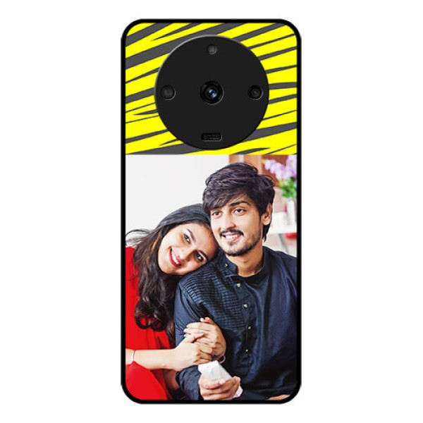 Realme Narzo 60 5G Photo Printing on Glass Case - Yellow Abstract Design
