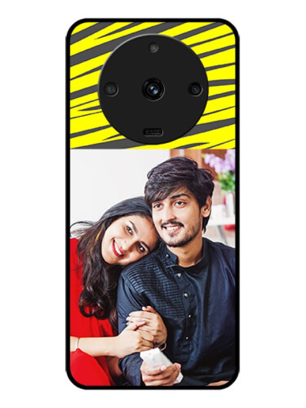 Custom Realme Narzo 60 5G Photo Printing on Glass Case - Yellow Abstract Design