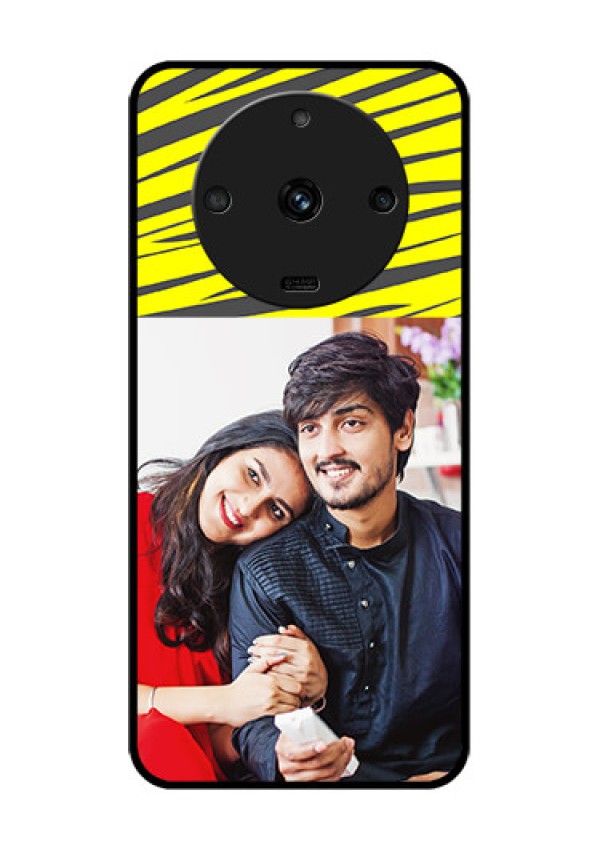 Realme Narzo 60 5G Photo Printing on Glass Case - Yellow Abstract Design