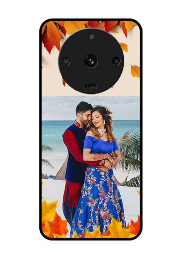 Realme Narzo 60 5G Photo Printing on Glass Case - Autumn Maple Leaves Design
