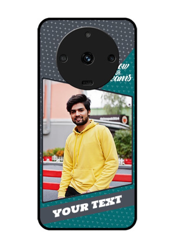 Realme Narzo 60 5G Personalized Glass Phone Case - Background Pattern Design with Quote