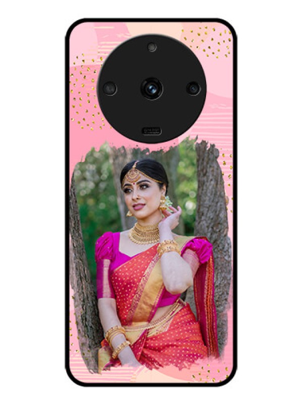 Custom Realme Narzo 60 5G Personalized Glass Phone Case - Gold Glitter Splash Design