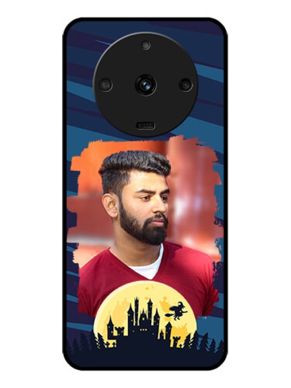 Custom Realme Narzo 60 5G Photo Printing on Glass Case - Halloween Witch Design