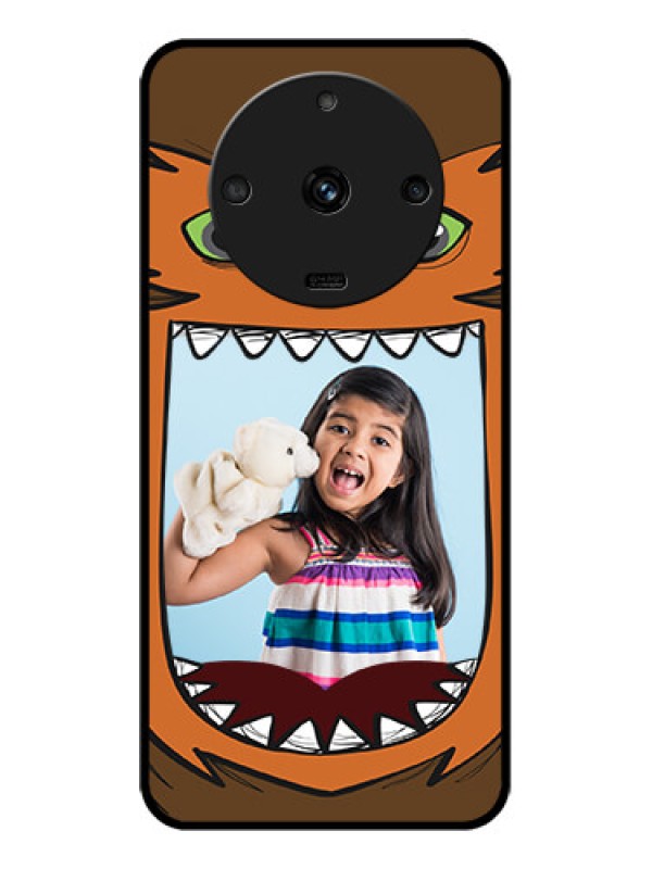 Custom Realme Narzo 60 5G Photo Printing on Glass Case - Owl Monster Back Case Design