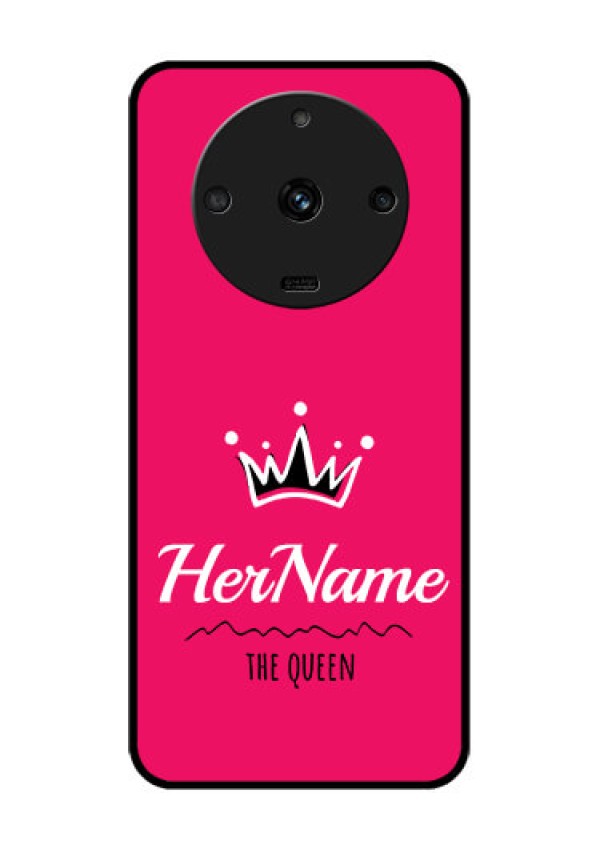 Realme Narzo 60 5G Glass Phone Case Queen with Name