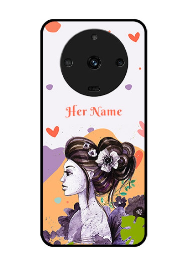 Realme Narzo 60 5G Personalized Glass Phone Case - Woman And Nature Design
