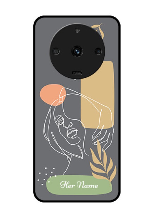 Realme Narzo 60 5G Custom Glass Phone Case - Gazing Woman line art Design