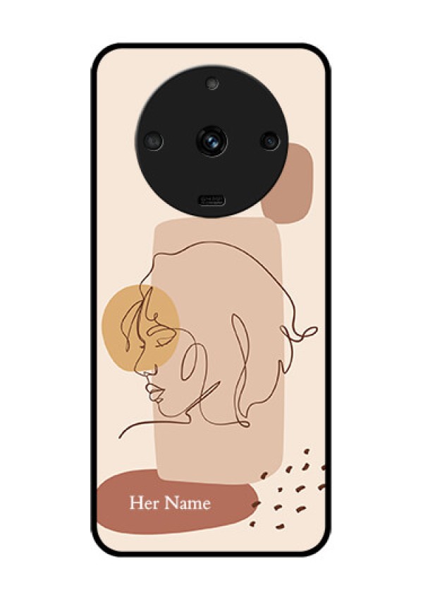 Realme Narzo 60 5G Photo Printing on Glass Case - Calm Woman line art Design