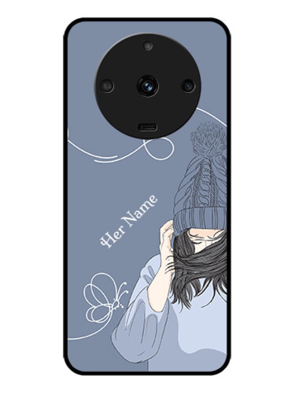 Custom Realme Narzo 60 5G Custom Glass Mobile Case - Girl in winter outfit Design