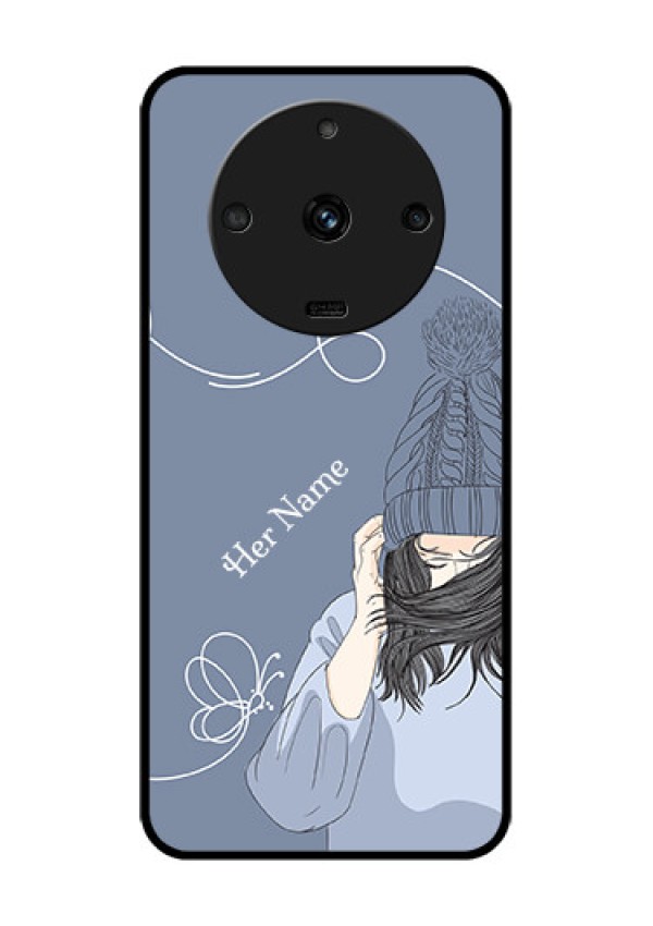 Realme Narzo 60 5G Custom Glass Mobile Case - Girl in winter outfit Design