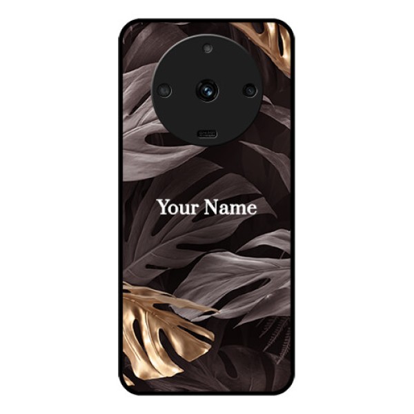 Realme Narzo 60 5G Personalised Glass Phone Case - Wild Leaves digital paint Design Realme Narzo 60 5G Personalised Glass Phone Case - Wild Leaves digital paint Design