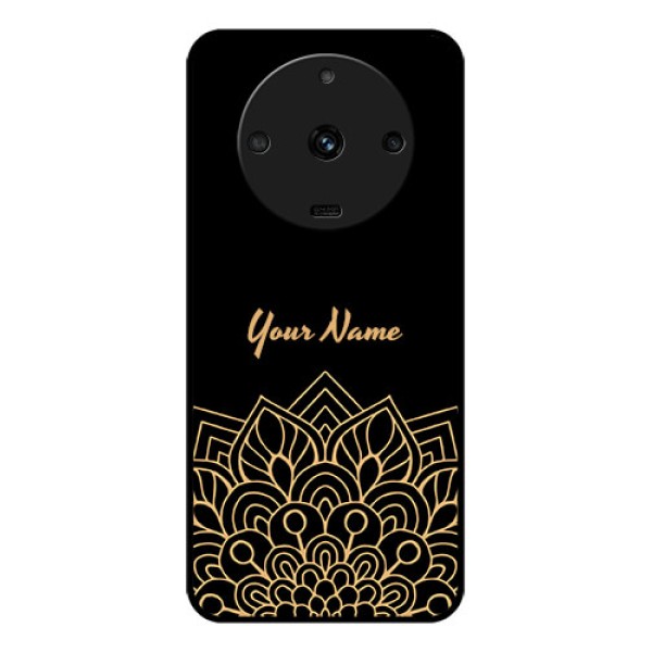 Realme Narzo 60 5G Custom Glass Phone Case - Golden mandala Design