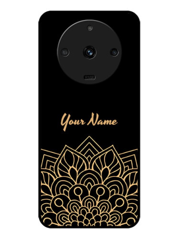 Custom Realme Narzo 60 5G Custom Glass Phone Case - Golden mandala Design