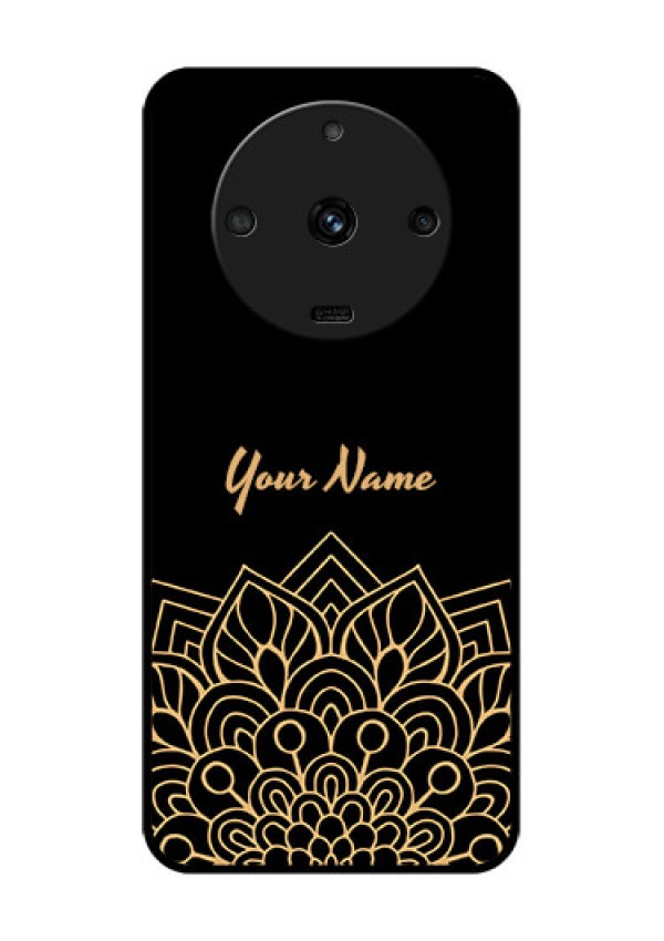 Realme Narzo 60 5G Custom Glass Phone Case - Golden mandala Design
