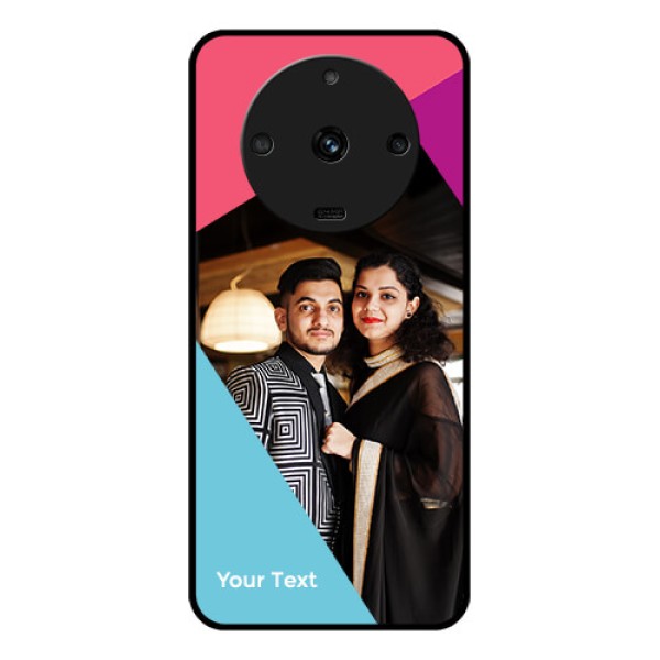 Realme Narzo 60 5G Custom Glass Mobile Case - Stacked Triple colour Design Realme Narzo 60 5G Custom Glass Mobile Case - Stacked Triple colour Design