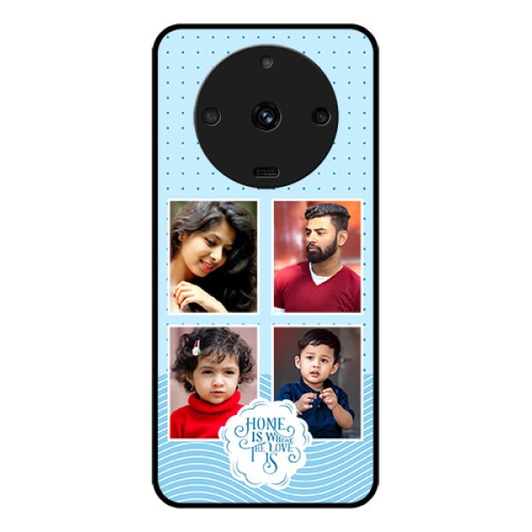 Realme Narzo 60 5G Custom Glass Phone Case - Cute love quote with 4 pic upload Design Realme Narzo 60 5G Custom Glass Phone Case - Cute love quote with 4 pic upload Design