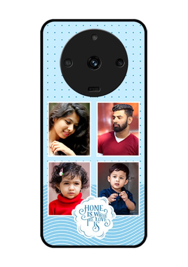 Realme Narzo 60 5G Custom Glass Phone Case - Cute love quote with 4 pic upload Design