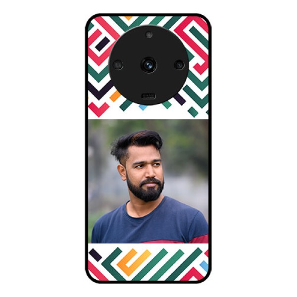 Realme Narzo 60 5G Personalized Glass Phone Case - Colorful Maze Pattern Design Realme Narzo 60 5G Personalized Glass Phone Case - Colorful Maze Pattern Design
