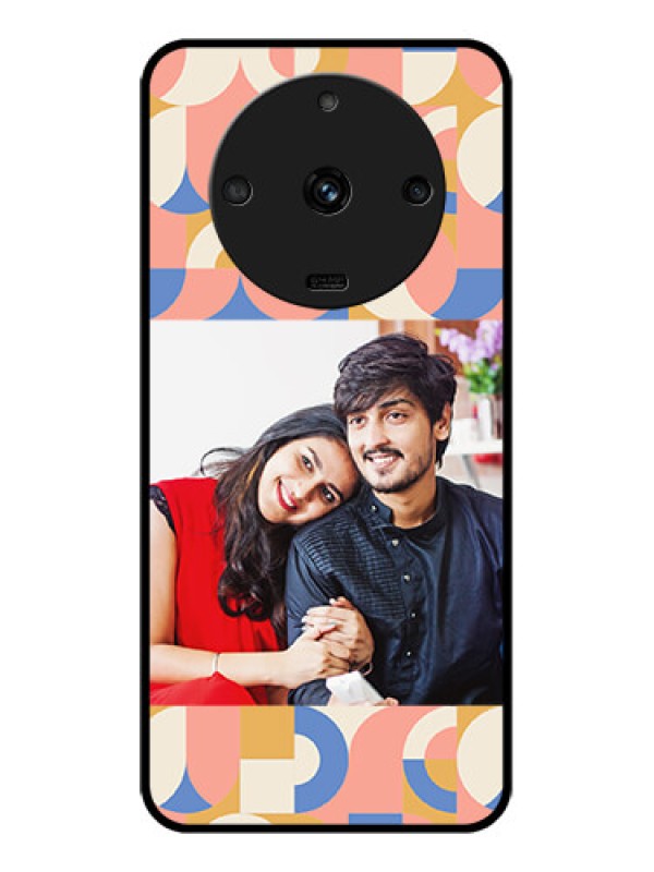 Custom Realme Narzo 60 5G Photo Printing on Glass Case - Semi-circle Maze Pattern Design