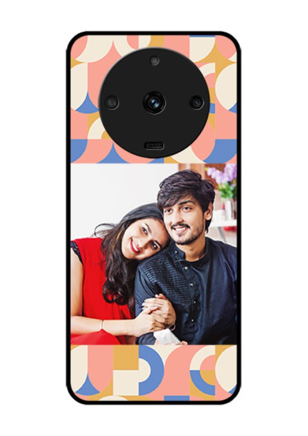 Realme Narzo 60 5G Photo Printing on Glass Case - Semi-circle Maze Pattern Design