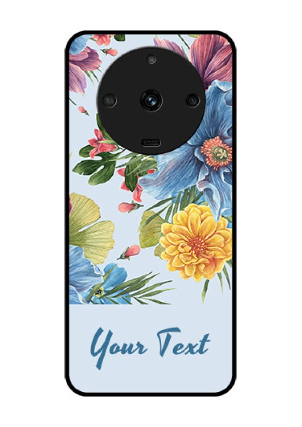 Realme Narzo 60 5G Custom Glass Mobile Case - Stunning Watercolored Flowers Painting Design